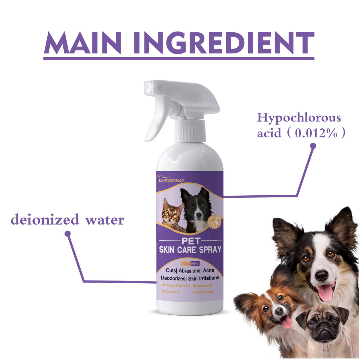Yegbong Pet Skin Spray - Relieves Itching and Removes Mites from Dogs and Cats (Cleansing and Care Spray)