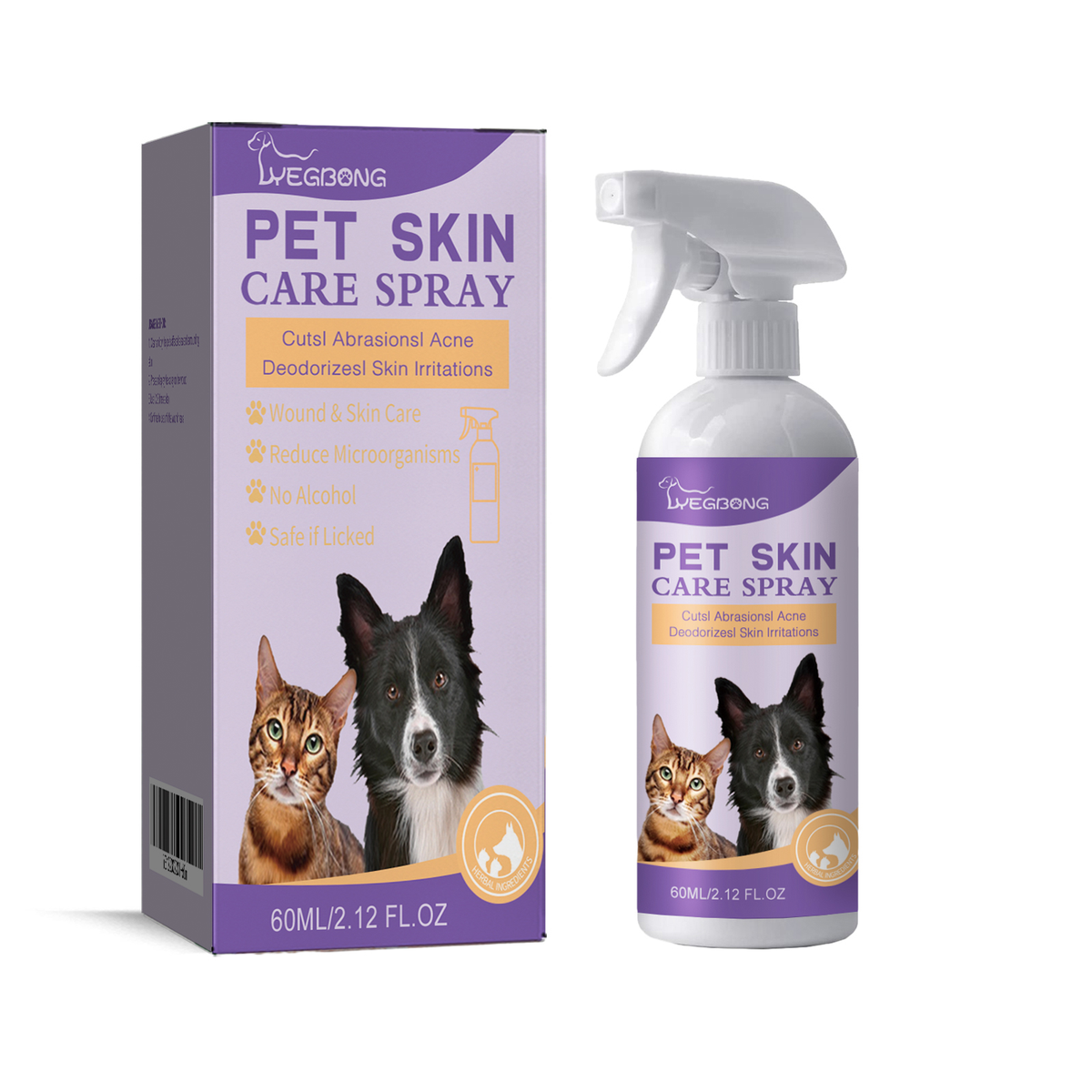 Yegbong Pet Skin Spray - Relieves Itching and Removes Mites from Dogs and Cats (Cleansing and Care Spray)